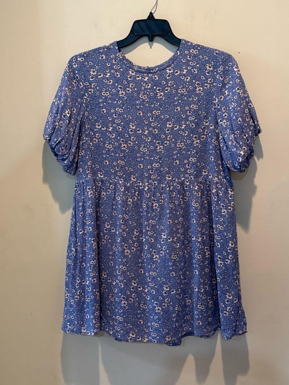 Blue Floral Babydoll Dress